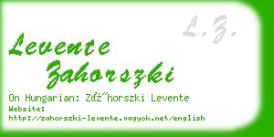 levente zahorszki business card